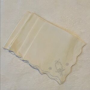 Elegant Cream Embroidered Handkerchief Set of 4